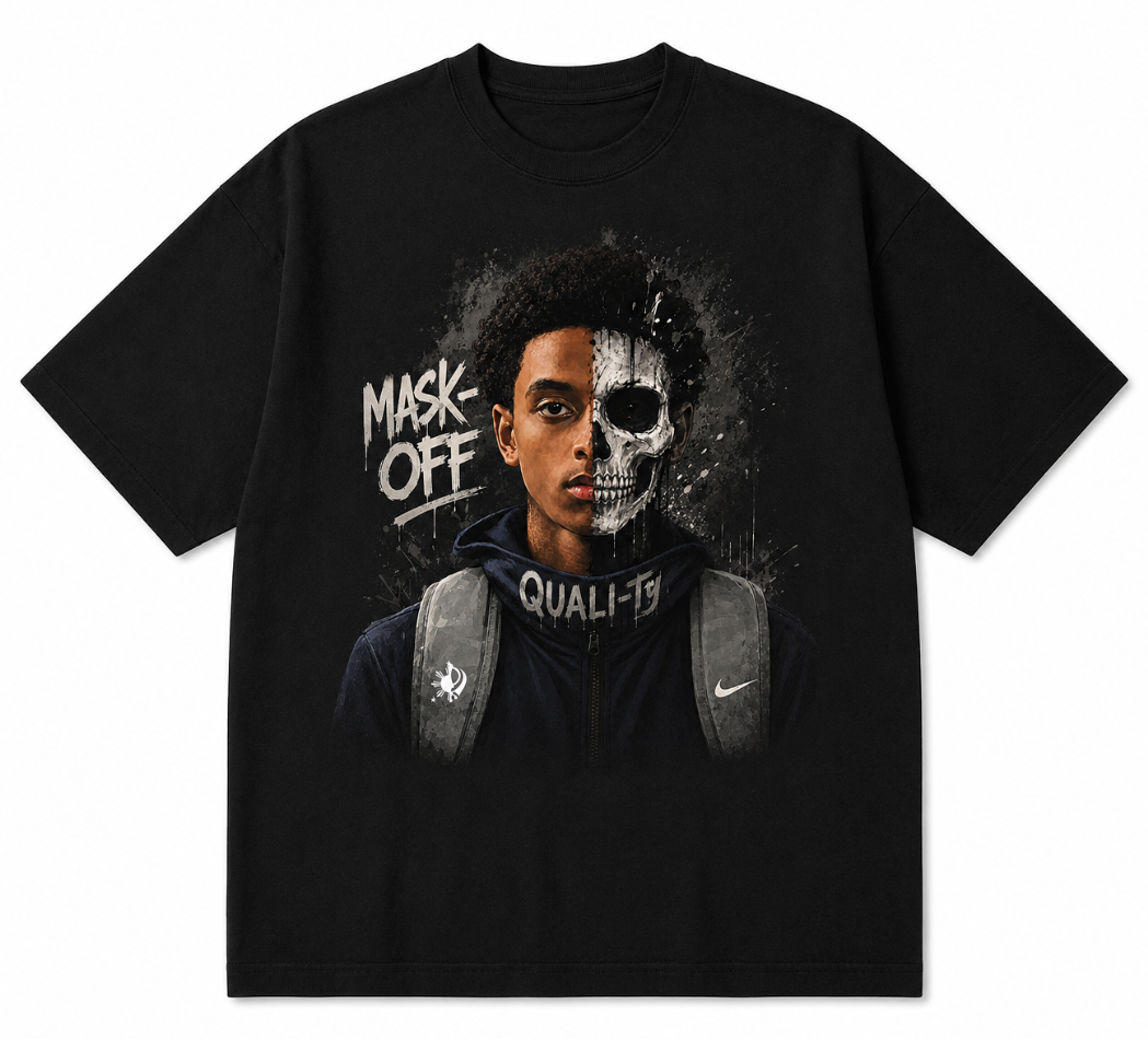 QUALI-TY X MASK OFF BONE MASK TEE - BLACK